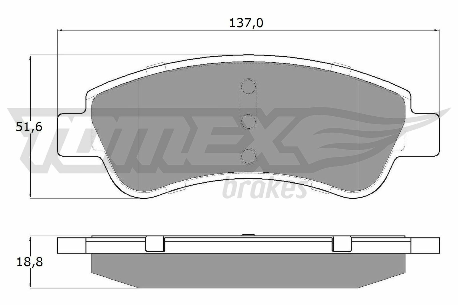 Sada brzdových destiček, kotoučová brzda TOMEX Brakes